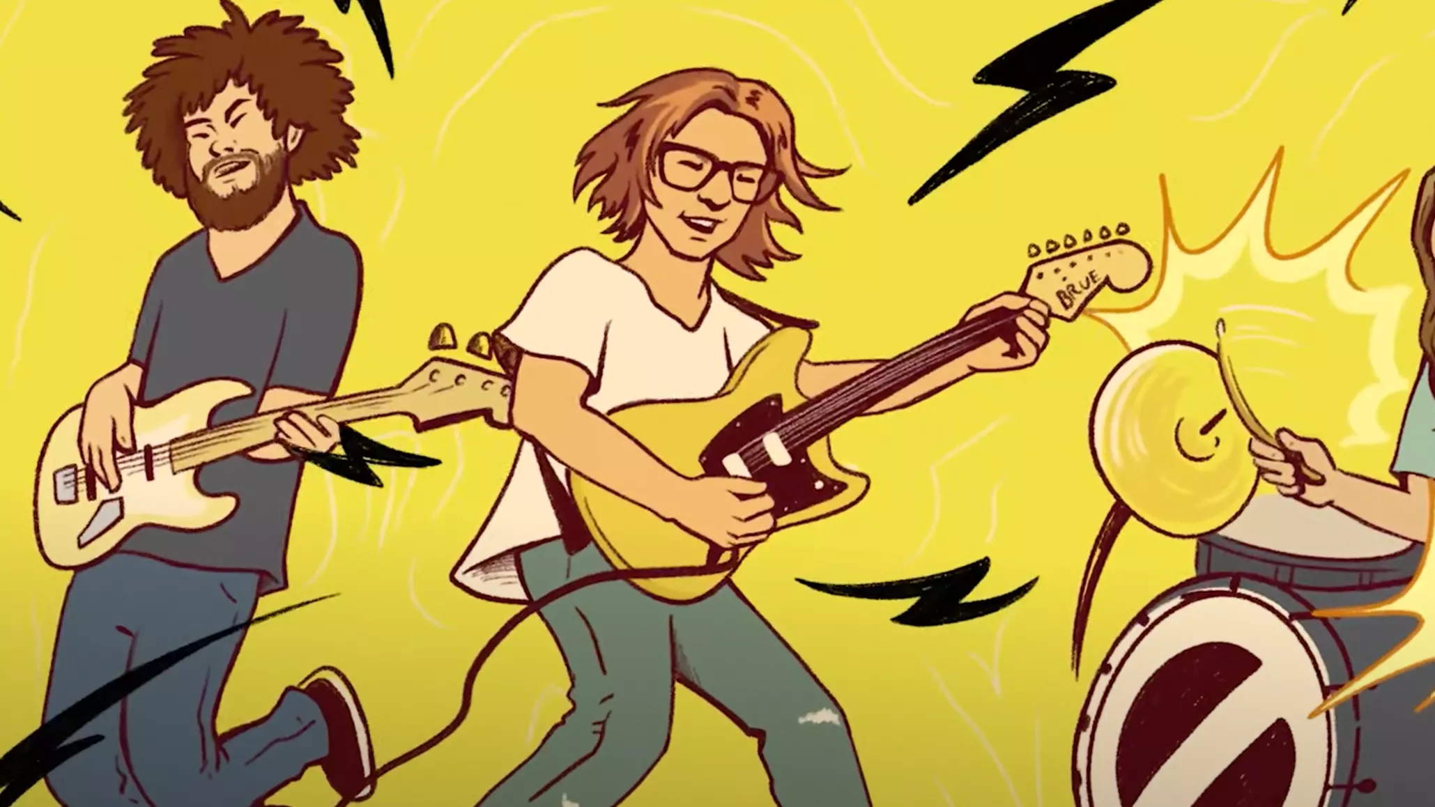 Sammy Brue joue du groupe