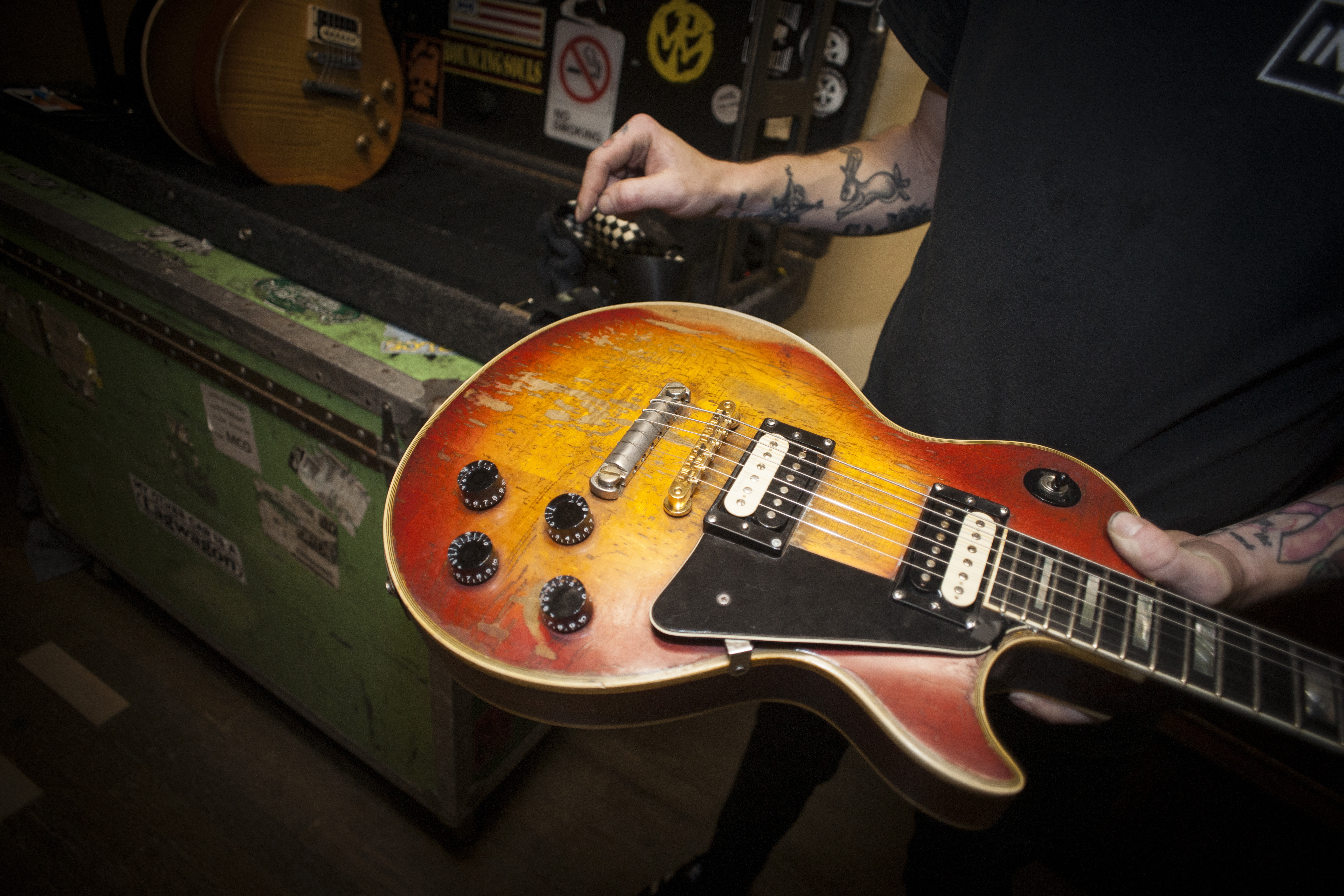 Micros Humbucker Zebra installés sur une Gibson Les Paul Road Worn finition Sunburst.