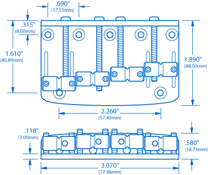 Pont de basses standard Gotoh
