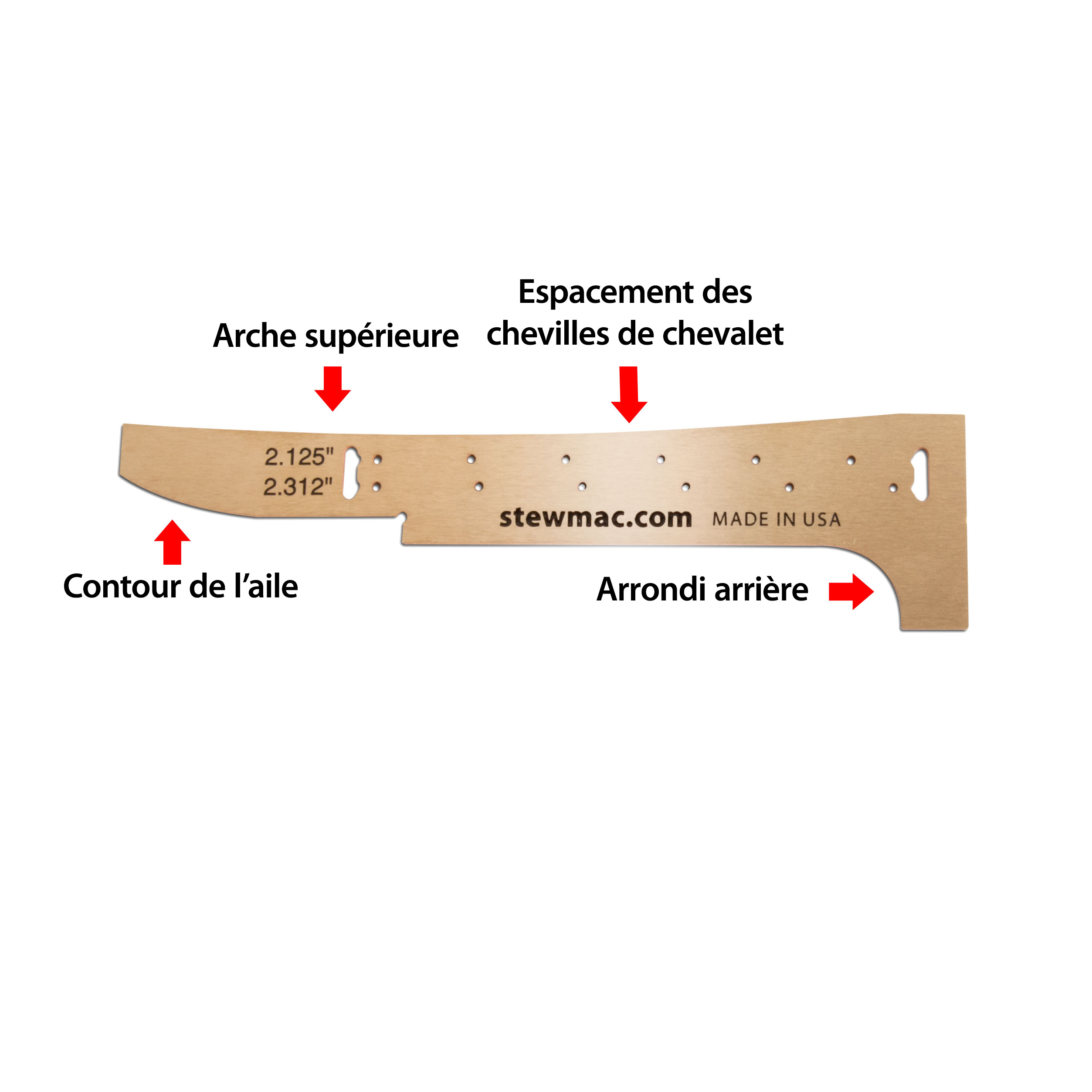 Gabarit de pont de guitare acoustique