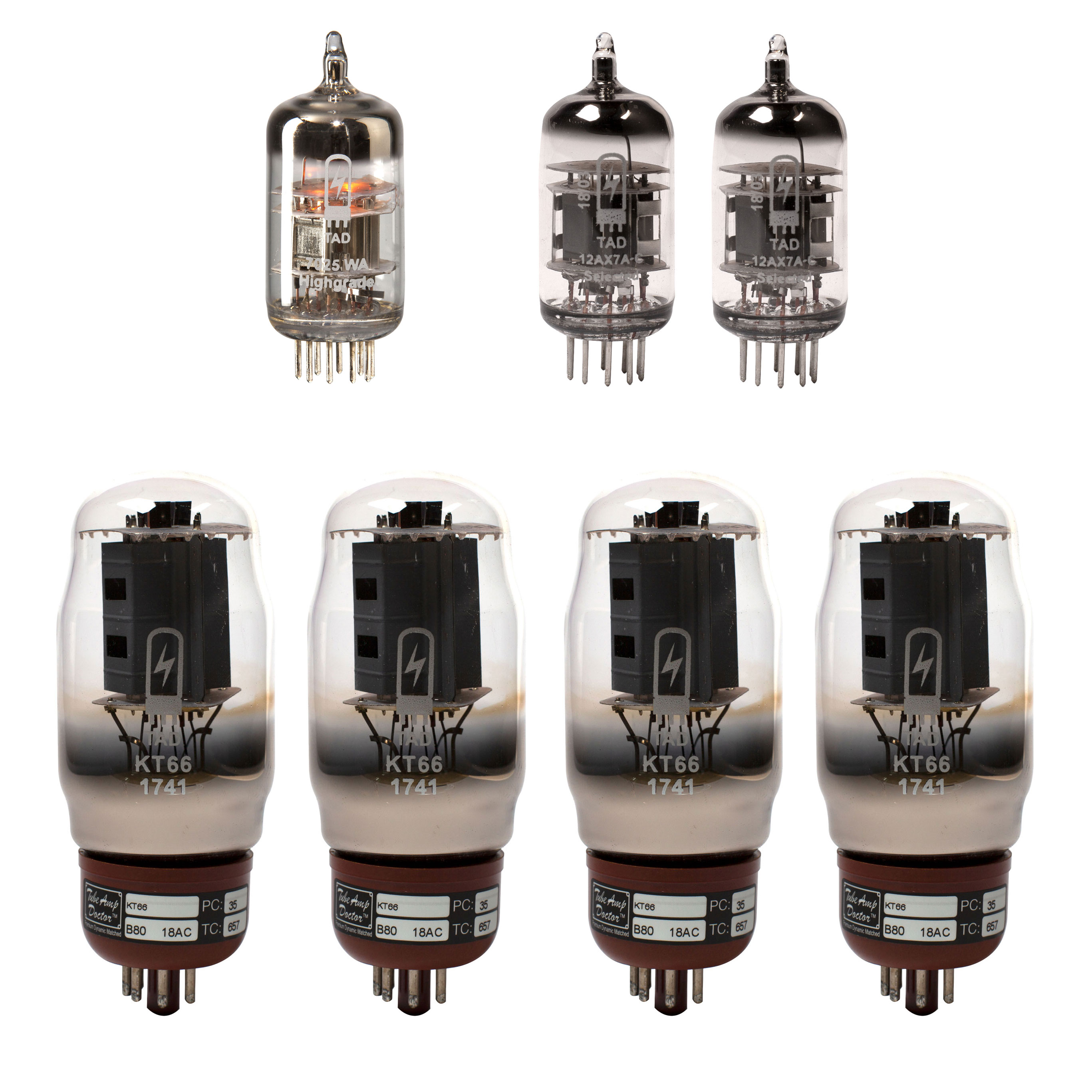 Ensemble de tubes Marshall JTM100 TAD avec tubes d’alimentation assortis Ensemble de tubes Marshall JTM100 TAD avec tubes d’alimentation assortis