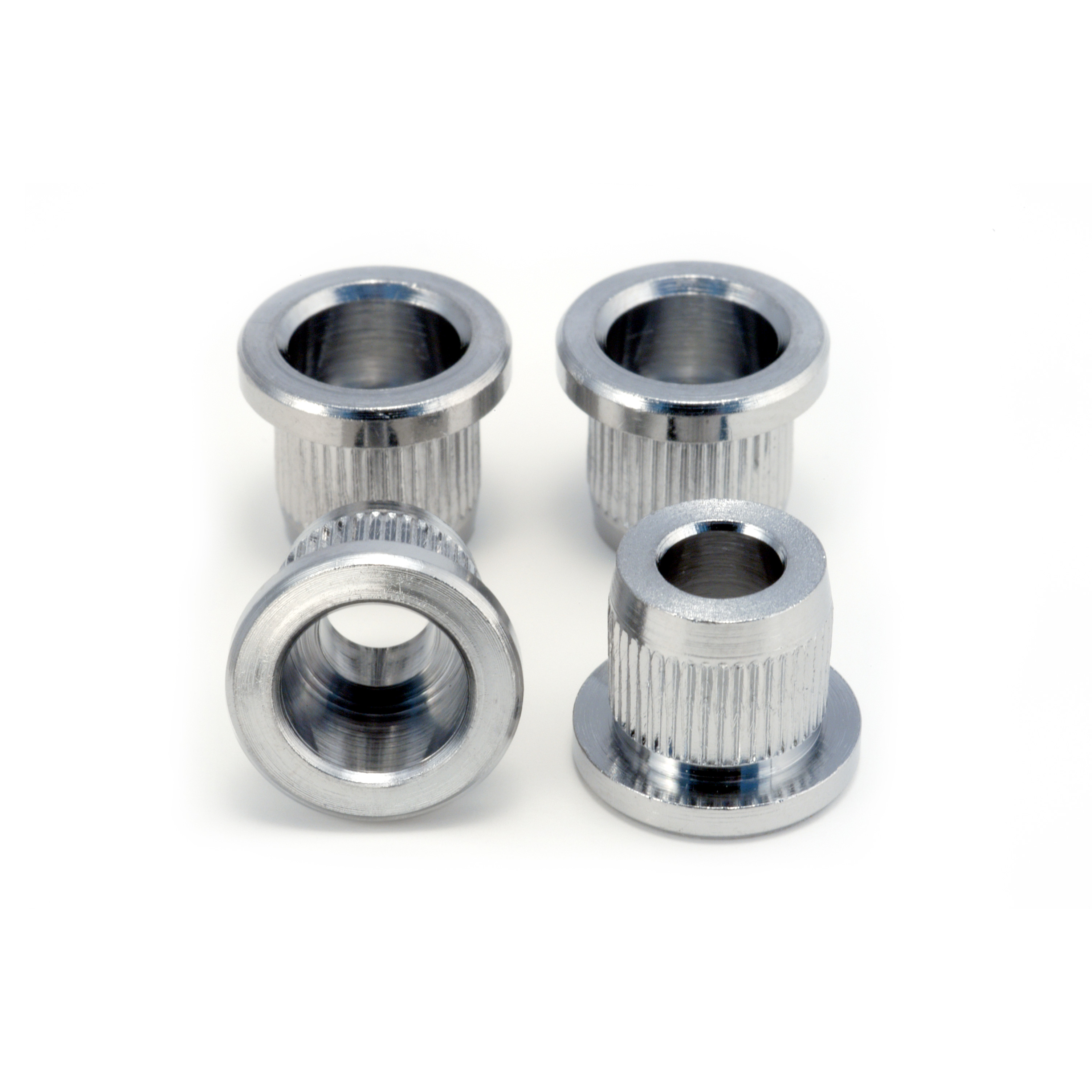 Ferrules de chaîne de basses, chrome, jeu de 4