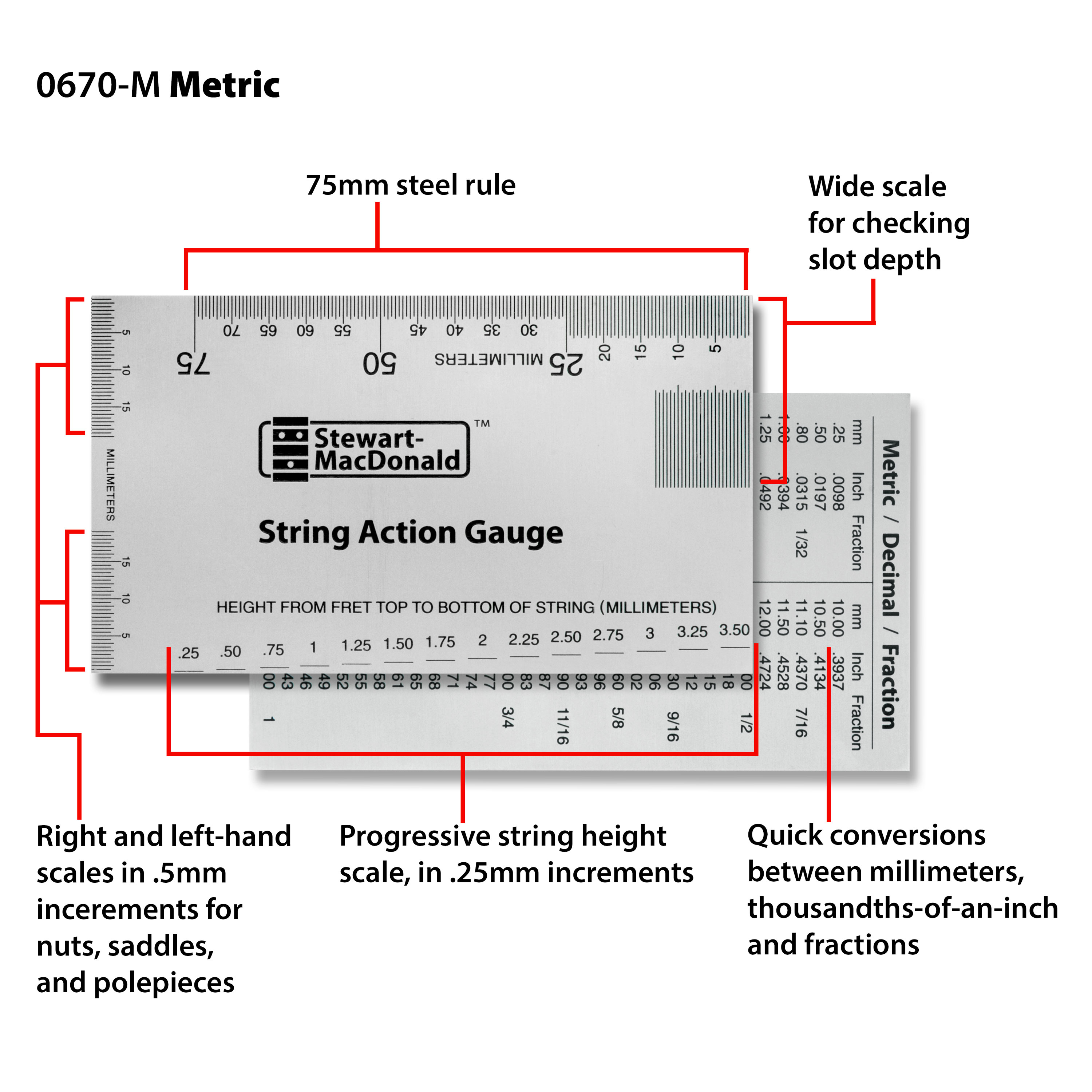 Mesure de précision StewMac Tool Set
