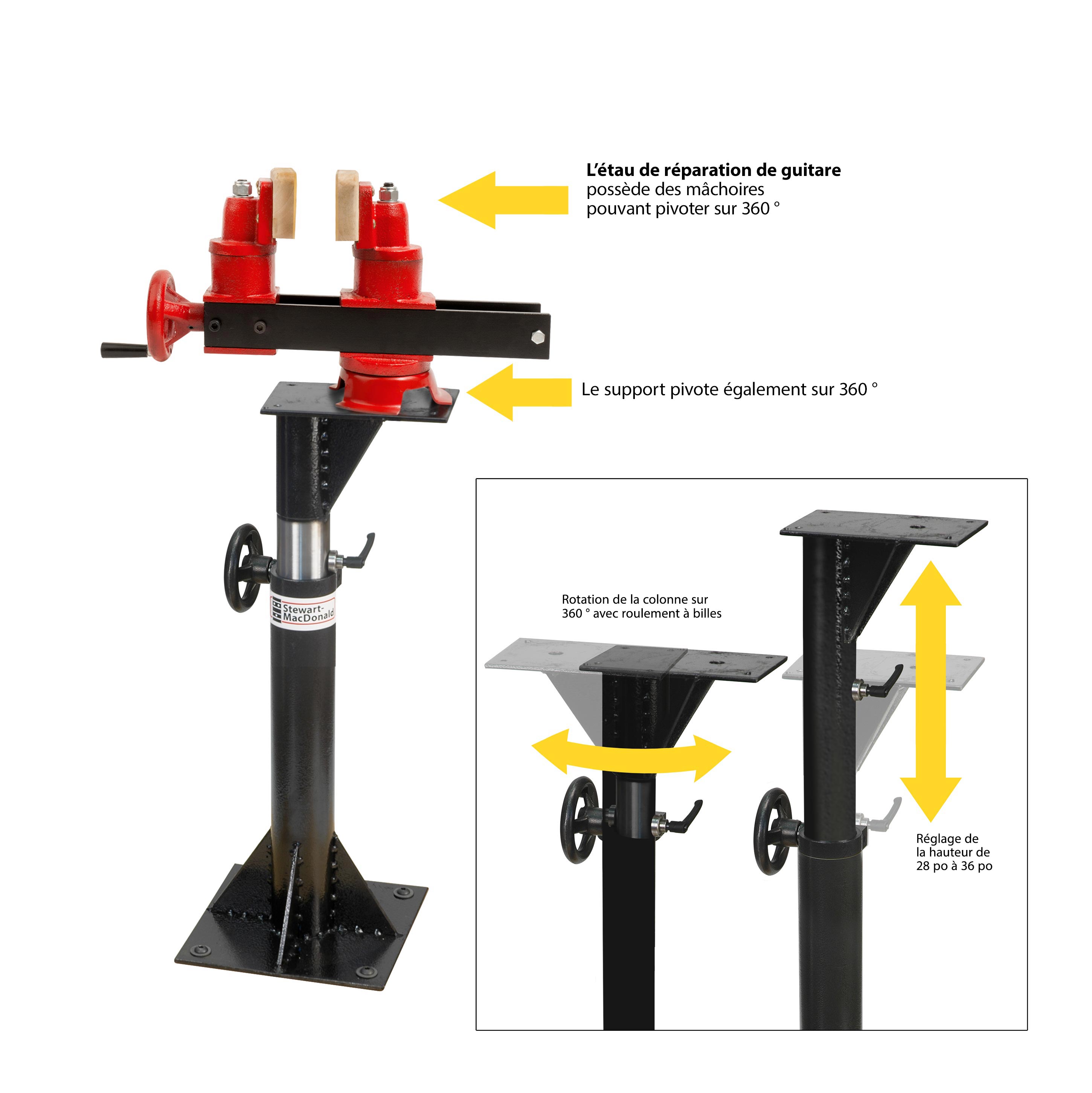 Kit support ShopStand et étau de réparation de guitare