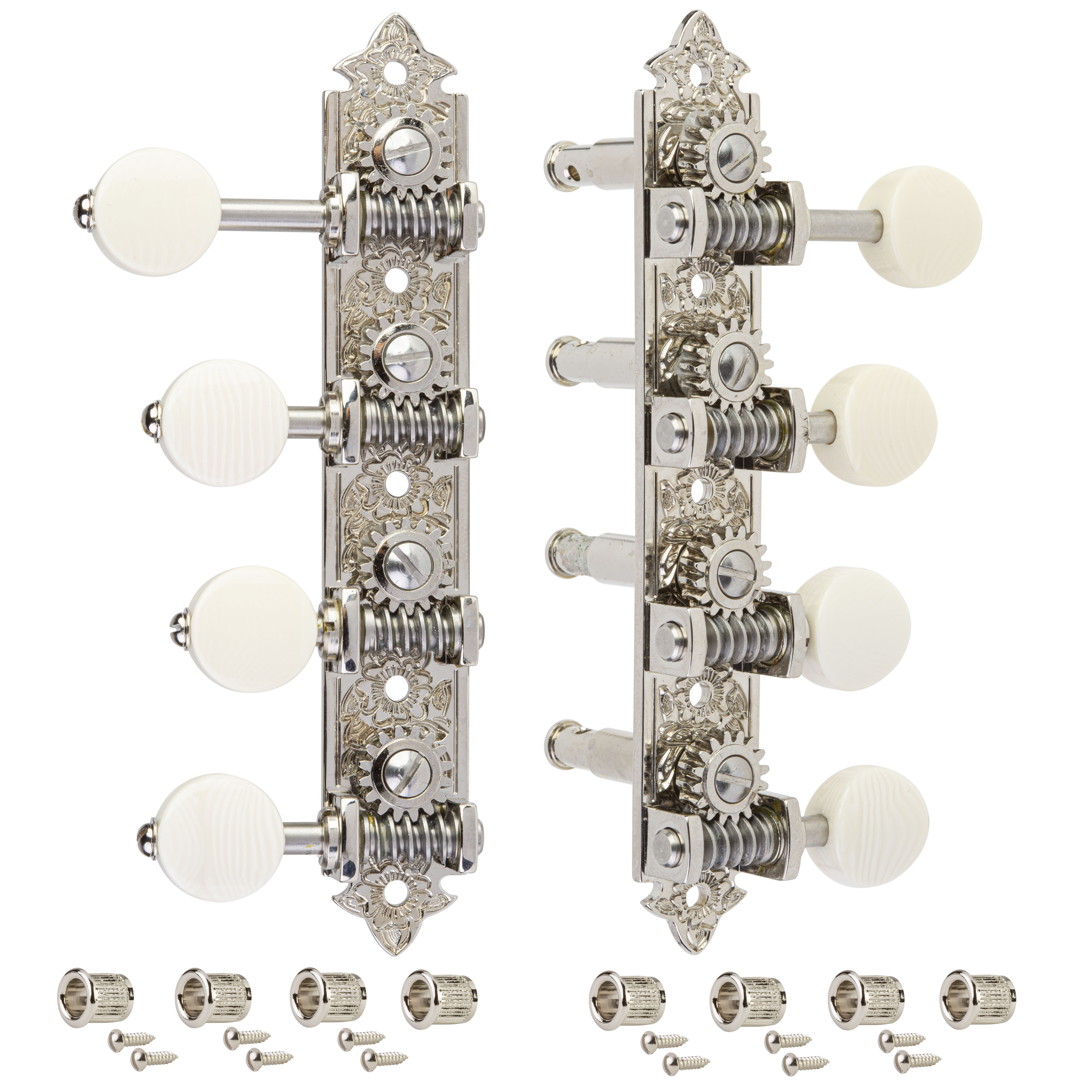 Machines Waverly Mandolin style F avec boutons ivoroïdes, nickel vif