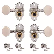 Machines de réglage Ukulele Grover, Nickel avec boutons blancs, jeu de 4