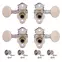 Machines à régler Ukulélé Grover, nickel avec boutons blancs, jeu de 4 Machines à régler Ukulélé Grover, nickel avec boutons blancs, jeu de 4
