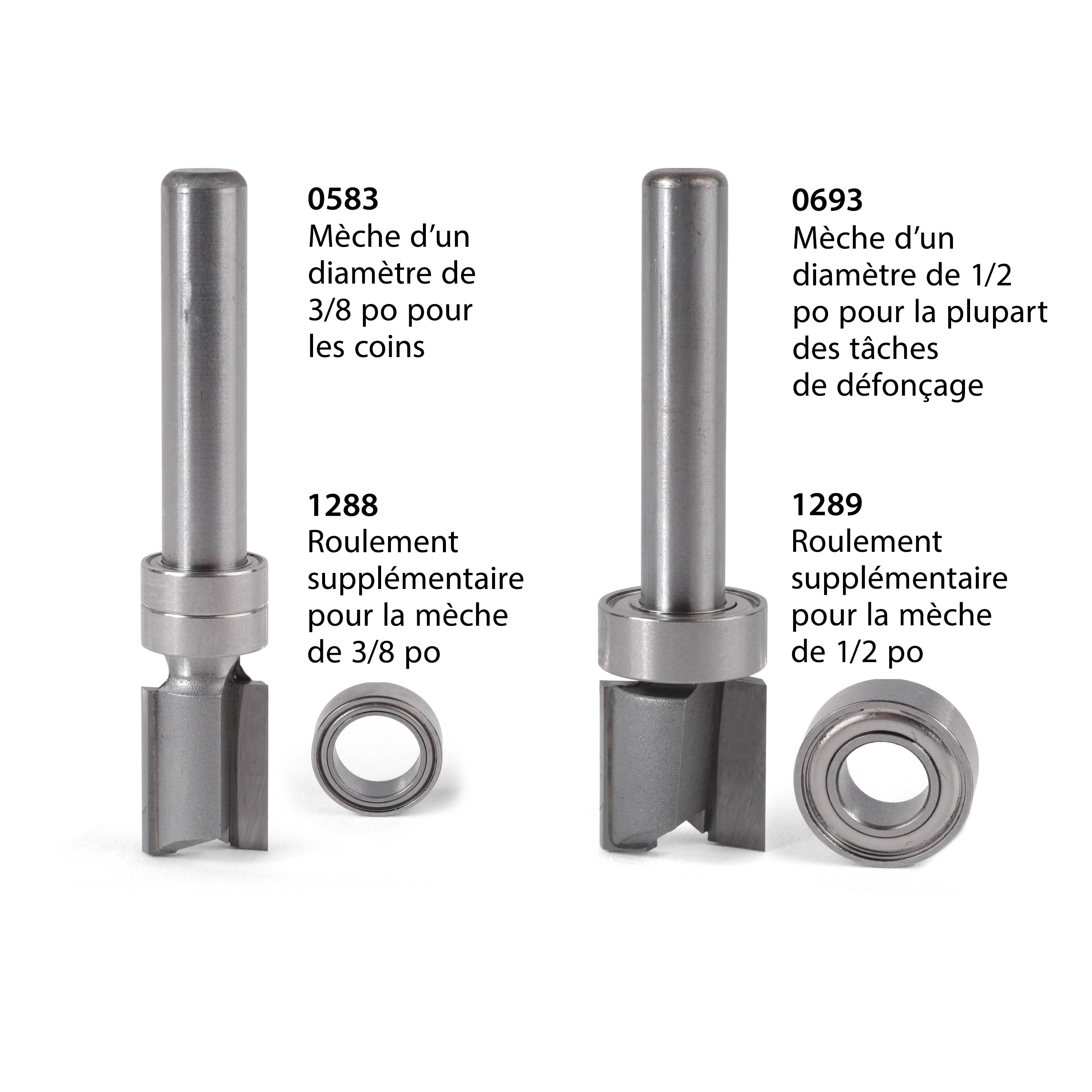 Embouts de routeur à roulement à billes