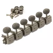 Tuners 6-In-Line à bouton ovale de style vintage Gotoh, nickel relique