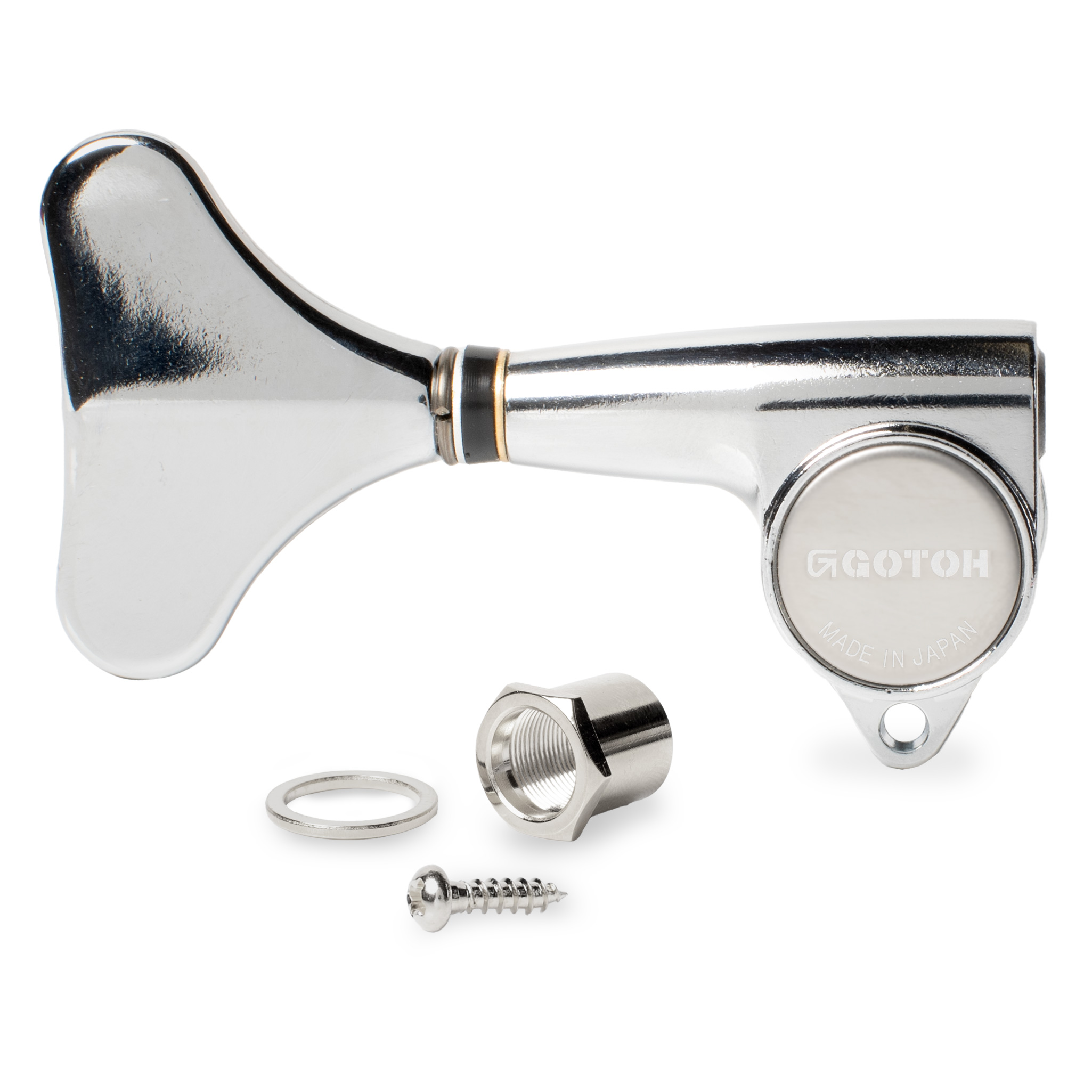mécaniques de basses compact Gotoh individuel, chrome, mécaniques droite