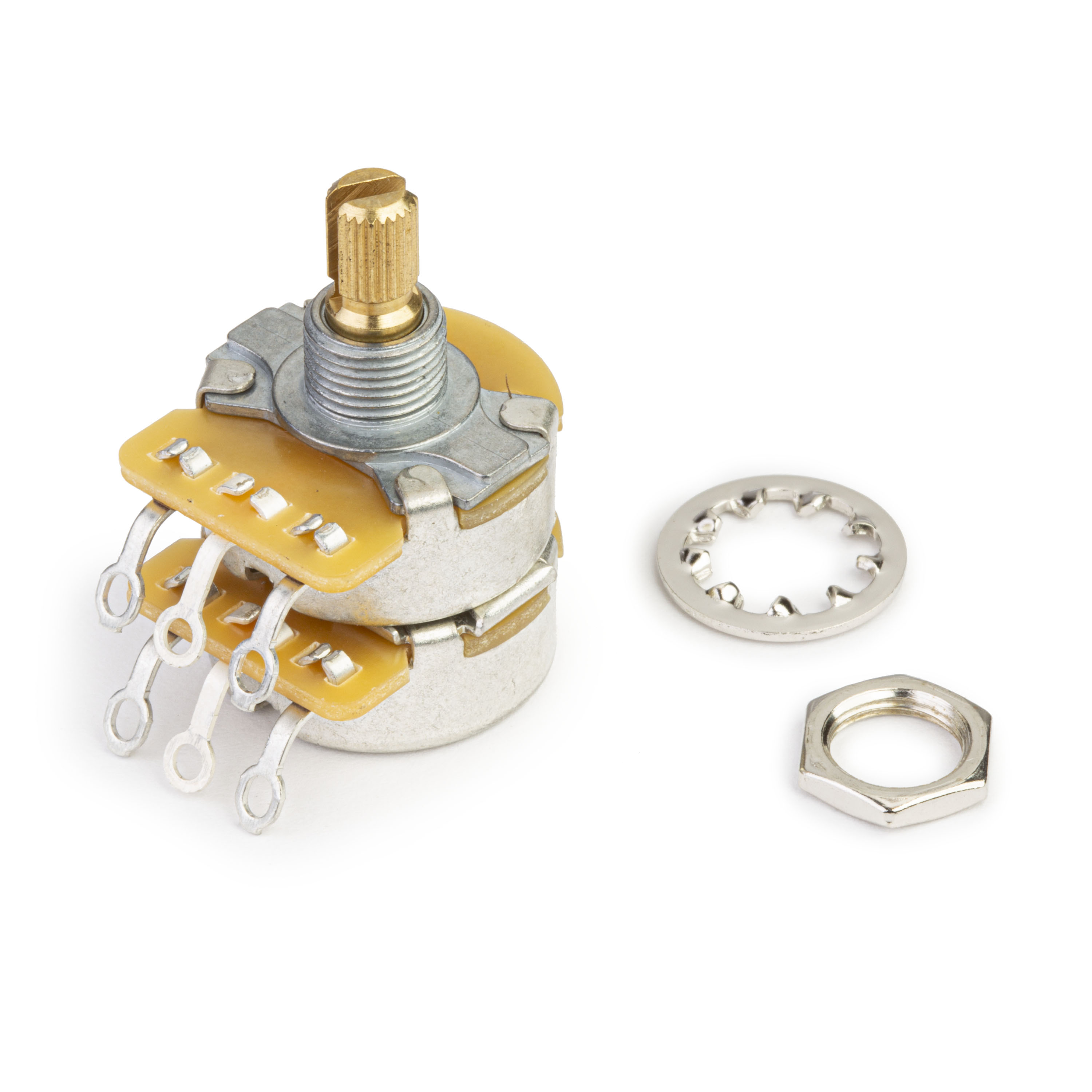 Potentiomètre à axe fendu double 500k/250k Potentiomètre à axe fendu double 500k/250k