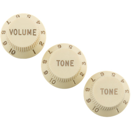 Boutons Stratocaster Road Worn, Blanc vieilli, Lot de 3