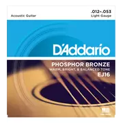 D’Addario Cordes acoustiques de guitare pour plaies Phosphor Bronze, Lumière (EJ16)