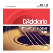 D’Addario Cordes de guitare acoustique de plaie en Phosphor Bronze, Moyenne (EJ17)