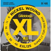 D’Addario XL Cordes de guitare électrique à plaies en nickel, Haut super léger/Bas classique (EXL125)