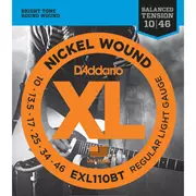 D’Addario XL Cordes de guitare électrique à tension équilibrée en nickel, lumière ordinaire (EXL110BT)