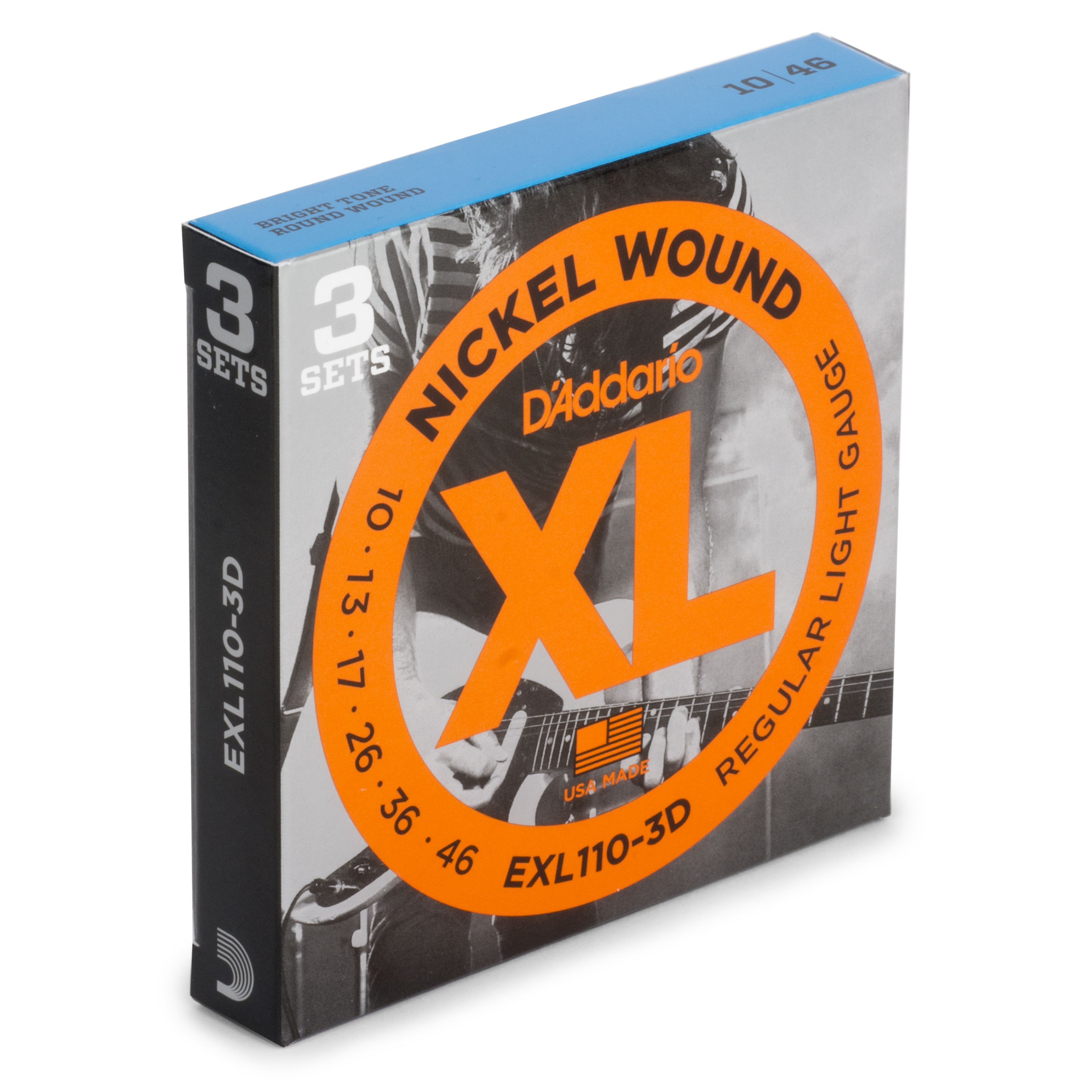 Chaînes de guitare électrique D’Addario XL Nickel Wound, lot de 3
