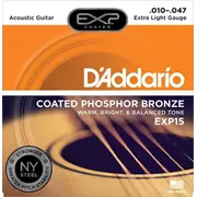 D’Addario EXP Cordes de guitare acoustique Phosphor Bronze, Extra-Light (EXP15)