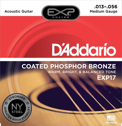 D’Addario EXP Cordes de guitare acoustique Phosphor Bronze, Medium (EXP17)