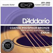 D’Addario EXP Cordes de guitare acoustique Phosphor Bronze, Lumière personnalisée (EXP26)