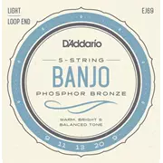 D’Addario Cordes Banjo Phosphor Bronze, Lumière (EJ69)