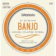 D’Addario Cordes Banjo plaquées nickel, Medium (EJ61)