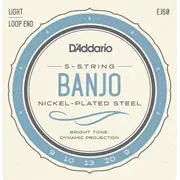 D’Addario Cordes Banjo plaquées nickel, Light (EJ60)