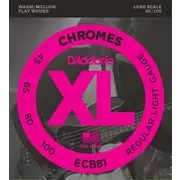 cordes en chrome filet plat D’Addario Cordes, lumière ordinaire (ECB81)