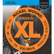D’Addario Cordes de graves 5-String en nickel, Medium (EXL160 à 5)