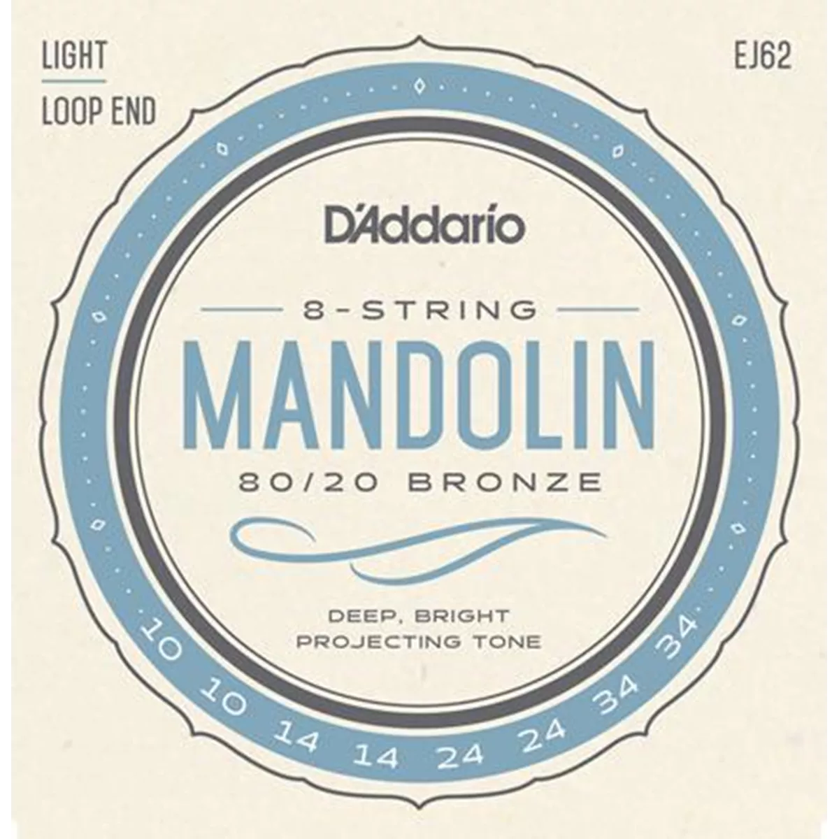 Chaînes de mandoline bronze D’Addario 80/20 Chaînes de mandoline bronze D’Addario 80/20
