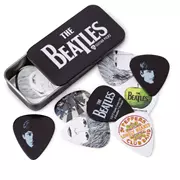 Boîtes de sélection D’Addario avec assortiment de Beatles, logo