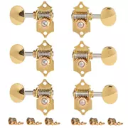 Tuners de guitare à rapport élevé Waverly avec boutons ovales vintage pour têtes d’ancrage pleines, titane, 3L/3R