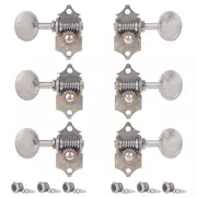 Tuners de guitare Waverly à rapport élevé avec boutons ovales vintage pour têtes de cheville pleines, nickel relique, 3L/3R