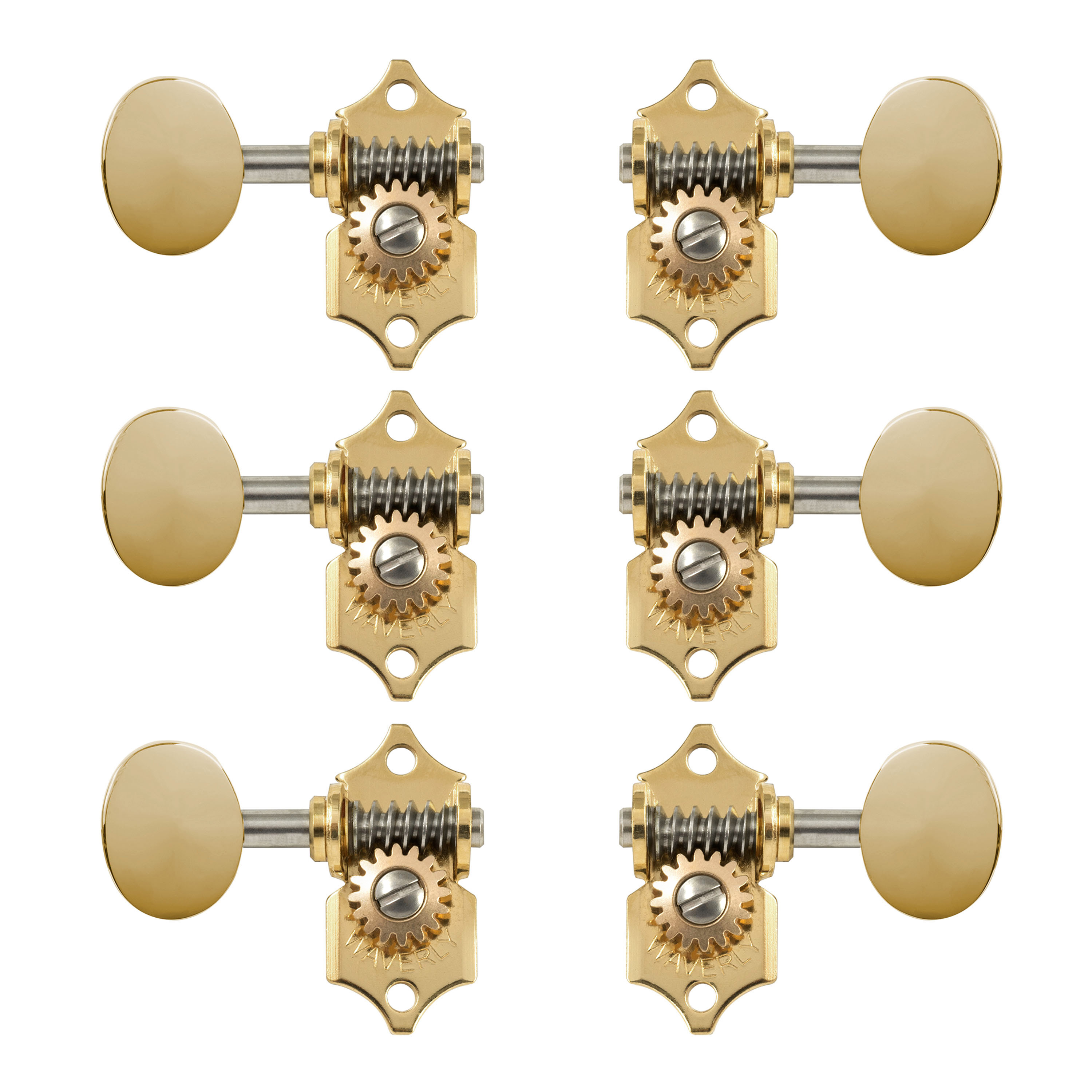 Tuners de guitare Waverly avec boutons ovales vintage pour têtes à fentes