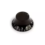 Bouton de cloche Top Hat, noir, pour axe rotatif de potentiomètre moleté fin (CTS)
