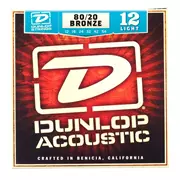 Dunlop 80/20 Cordes de guitare acoustique bronze, Light