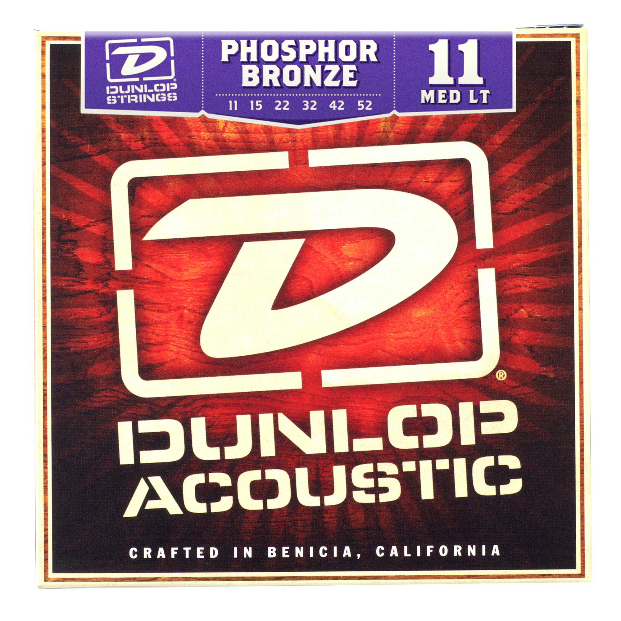 Chaînes de guitare acoustique Dunlop Phosphor Bronze, lumière moyenne