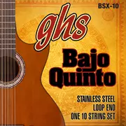 GHS Cordes de guitare acoustiques Bajo Quinto à bout en boucle, acier inoxydable