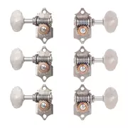 Tuners de guitare Waverly à rapport élevé avec boutons en grains de beurre pour têtes de cheville pleines, nickel relique, 3L/3R
