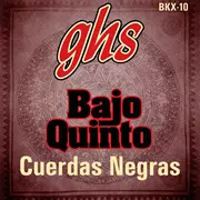 GHS Cordes de guitare acoustiques Bajo Quinto enduites à boucle, Cuerdas Negras, acier inoxydable enduit noir