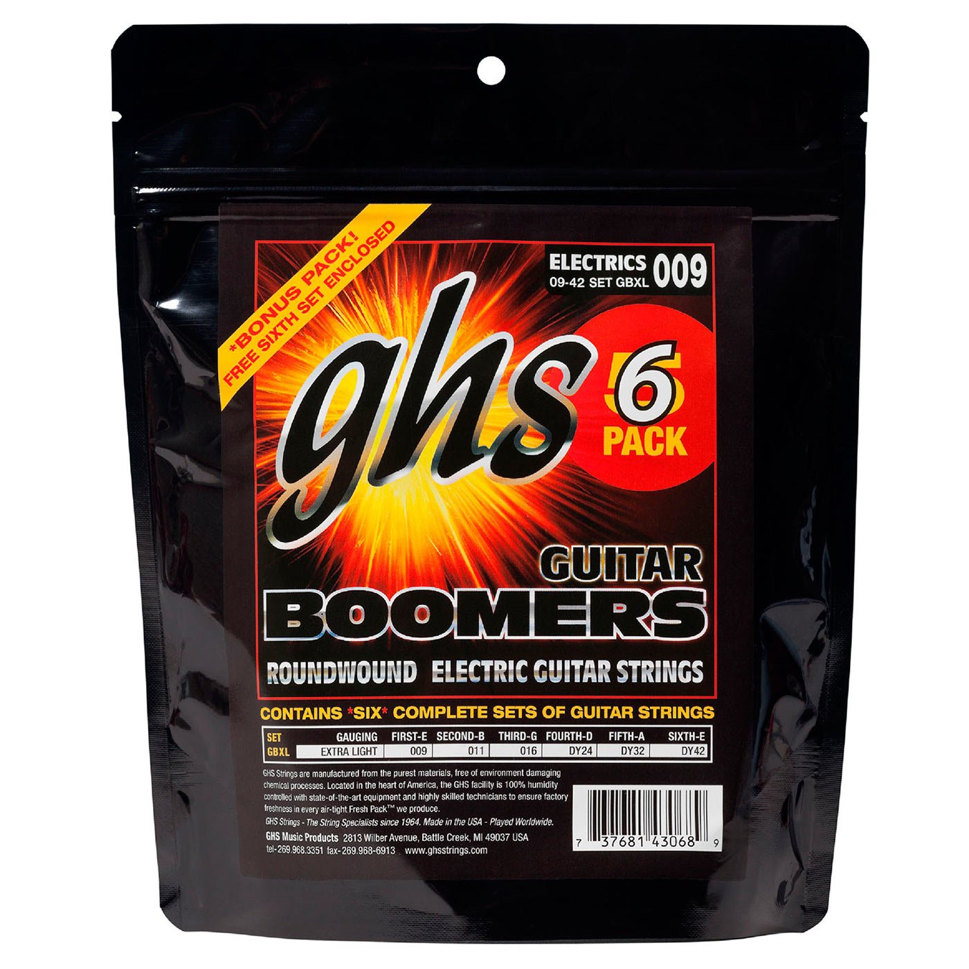 Boomers à guitare électrique GHS, 6-Pack Boomers à guitare électrique GHS, 6-Pack
