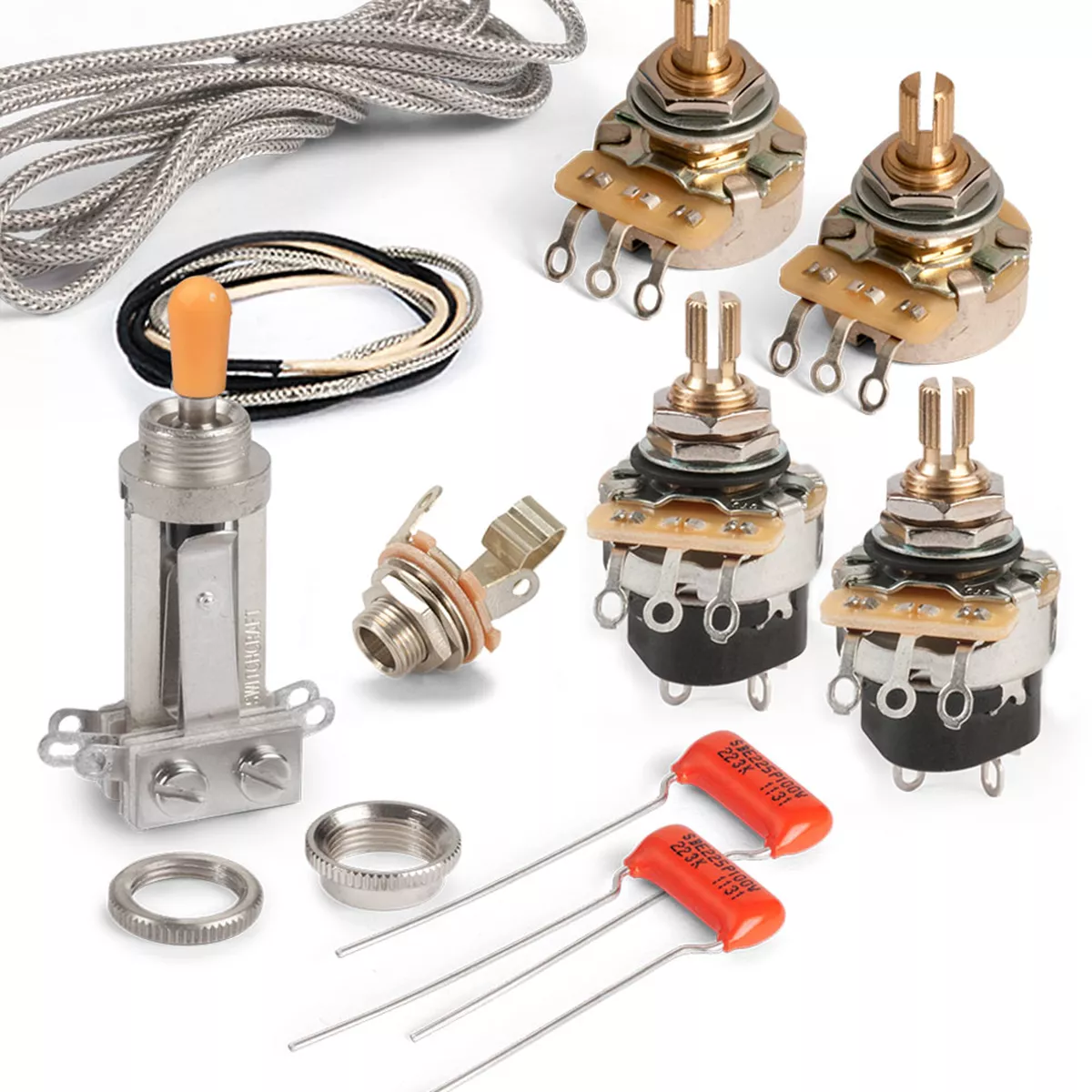 Kit de câblage Premium pour Gibson® ; Les Paul® ; avec Potentiomètres Push-Pull Kit de câblage Premium pour Gibson® ; Les Paul® ; avec Potentiomètres Push-Pull