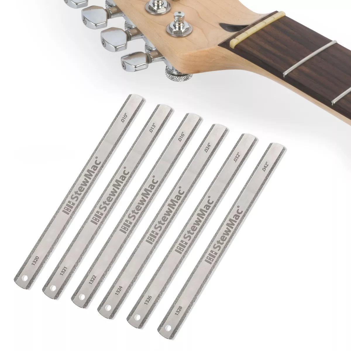 Kit de limes DiamondCut™ de rainurage de sillet avec jauge pour guitare électrique Kit de limes DiamondCut™ de rainurage de sillet avec jauge pour guitare électrique