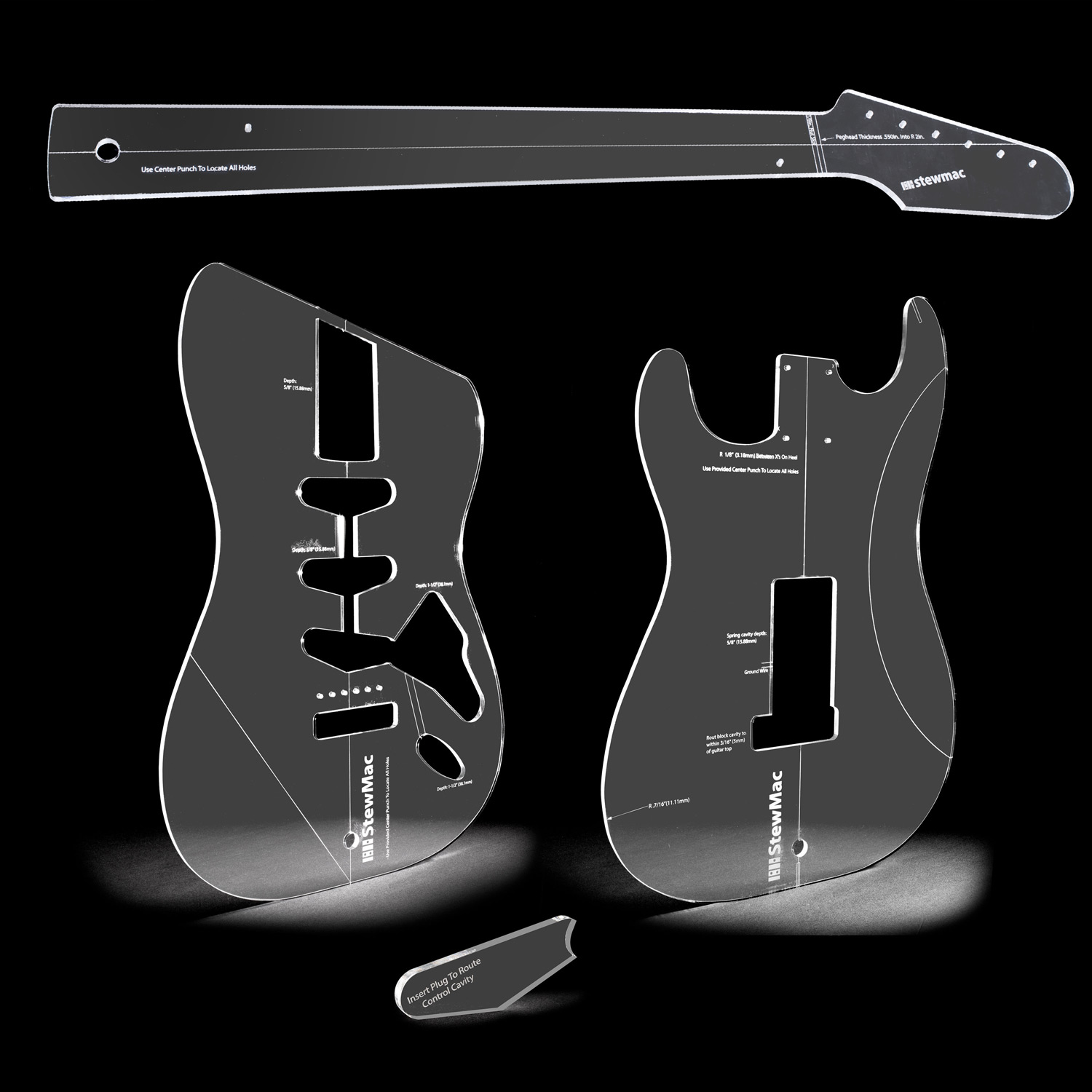 Modèle de défonçage pour Stratocaster vintage