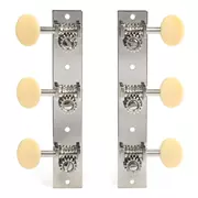 Tuners de restauration Golden Age pour guitare à tête pleine avec bout carré, modèle à tige courte : nickel brillant avec boutons crème