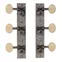 Golden Age Tuners de restauration pour guitare Solid Peghead à bout carré, modèle à tige courte : nickel relique avec boutons crème mats Golden Age Tuners de restauration pour guitare Solid Peghead à bout carré, modèle à tige courte : nickel relique avec boutons crème mats