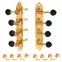 Golden Age Tuners Mandolin style F, dorés avec boutons noirs Golden Age Tuners Mandolin style F, dorés avec boutons noirs