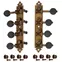 Golden Age Tuners Mandolin style F, laiton Relic avec boutons noirs Golden Age Tuners Mandolin style F, laiton Relic avec boutons noirs