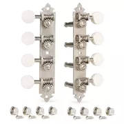 Tuners de mandoline type A âge d’Golden Age, nickel satiné avec boutons de couleur blanche