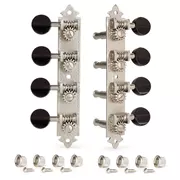 Tuners mandoline type A âge d’Golden Age, nickel satiné avec boutons noirs